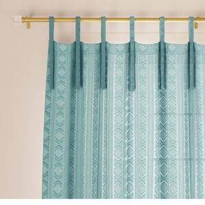 One Threshold 54"x84" Light Filtering Boho Diamond Clip Curtain Panel Blue
